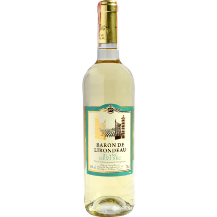 Вино Baron de Lirondeau біле напівсухе 0.75 л 10.5% slide 1