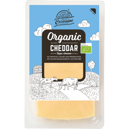Сыр Cesvaine Чеддер твердый органический нарезка 50% 125 г